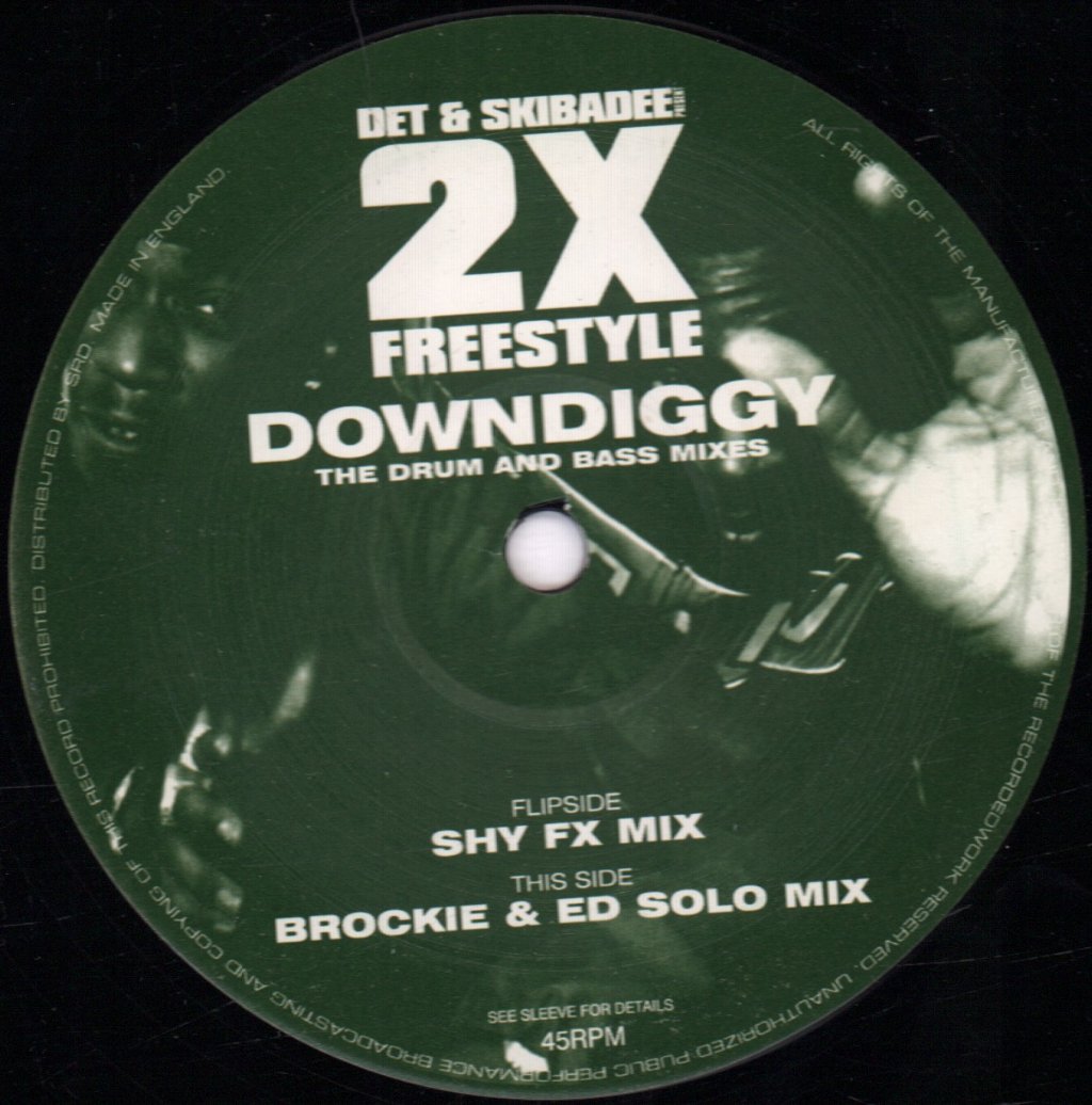 Det & Skibadee Present 2x Freestyle - Downdiggy The Drum And Bass Mixes - 12 Inch