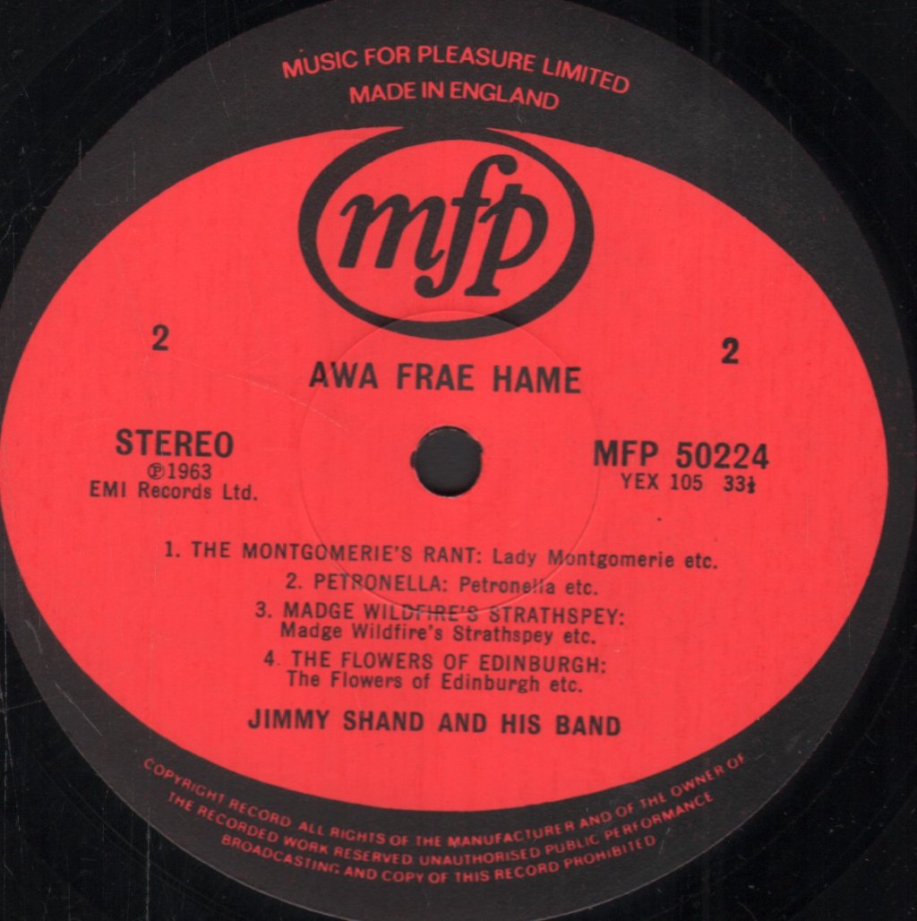 Jimmy Shand And His Band - Awa Frae Hame - Lp