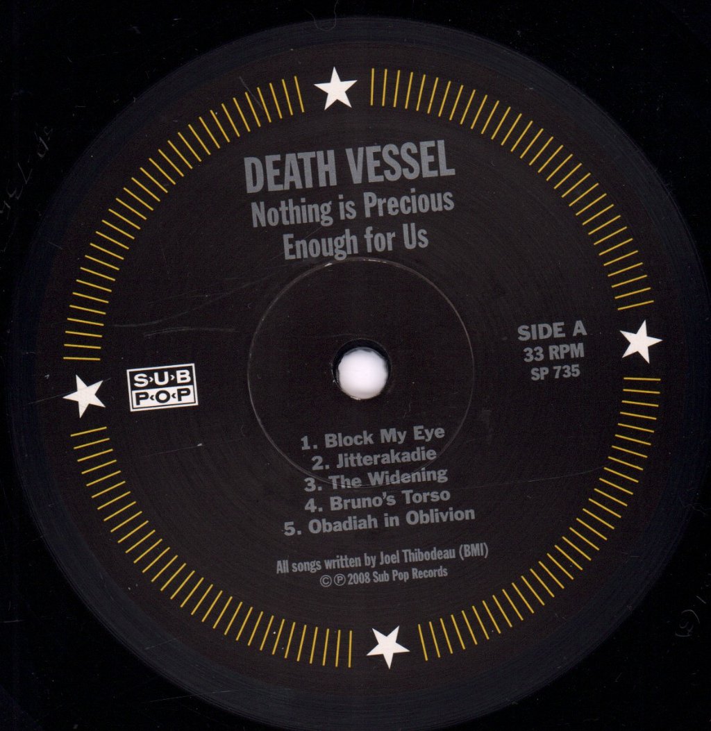 Death Vessel - Nothing Is Precious Enough For Us - Lp