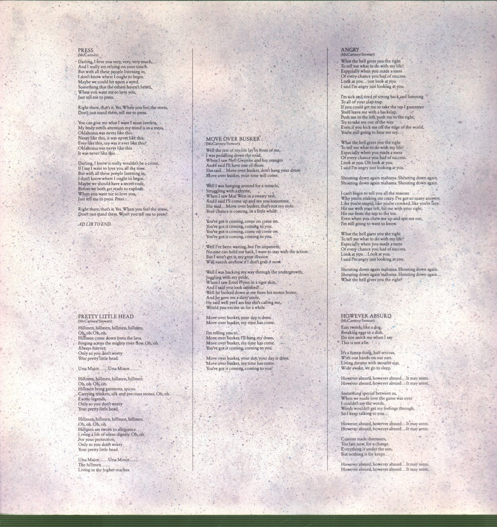 Paul McCartney - Press To Play - Lp