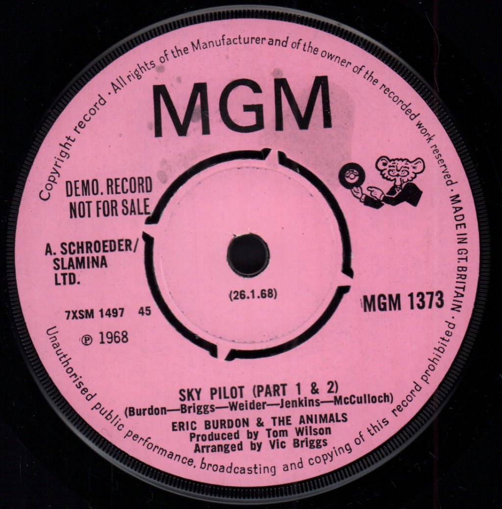Eric Burdon And The Animals - Sky Pilot - 7 Inch