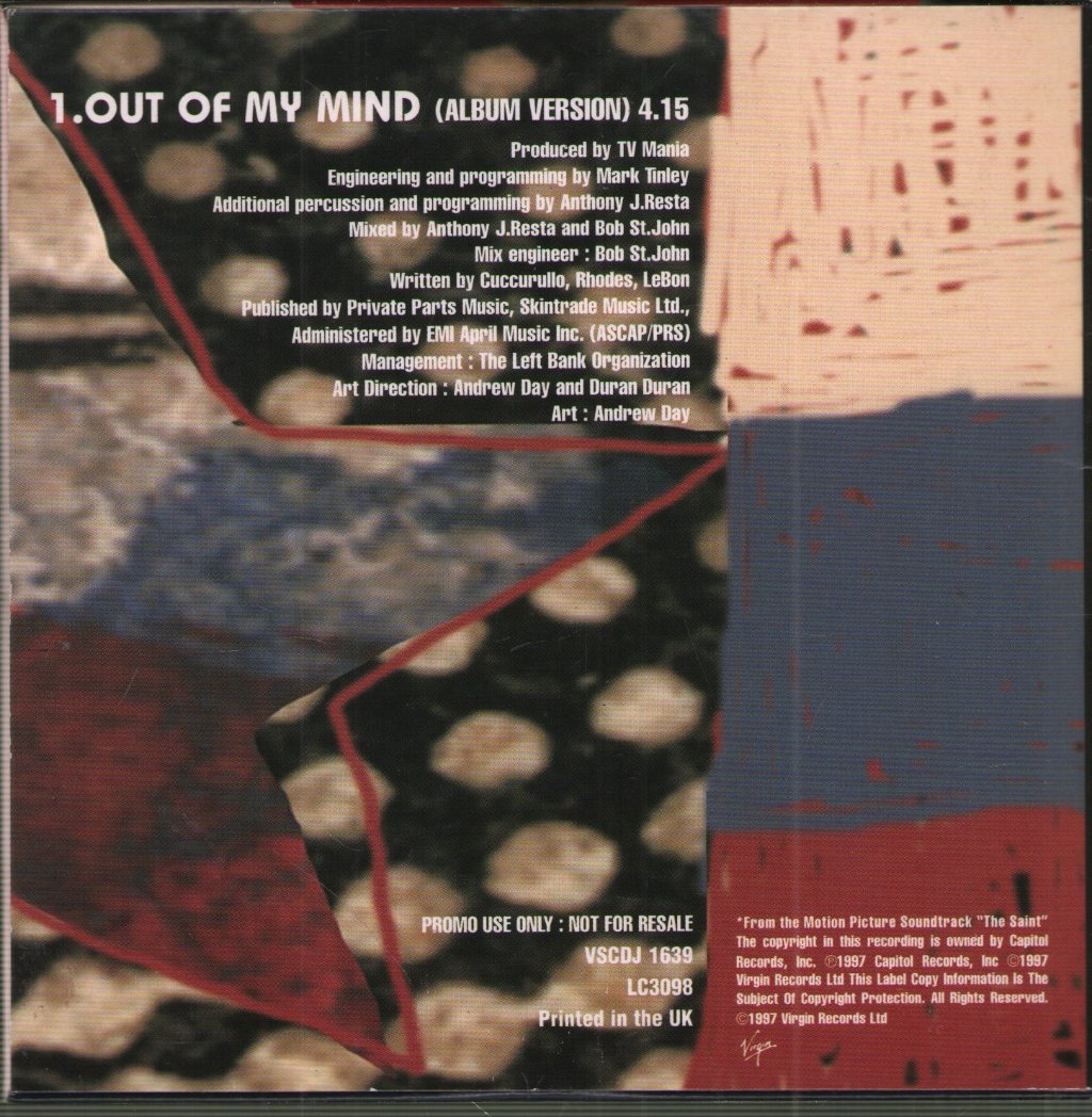 Duran Duran - Out Of My Mind - Cd