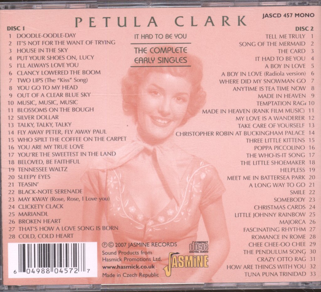 Petula Clark - It Had To Be You: The Complete Early Singles - Double Cd