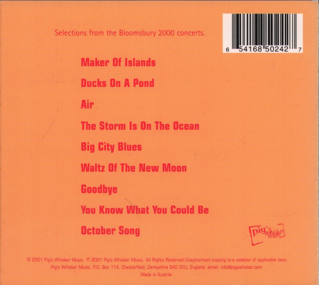 Incredible String Band - Bloomsbury 2000 - Cd