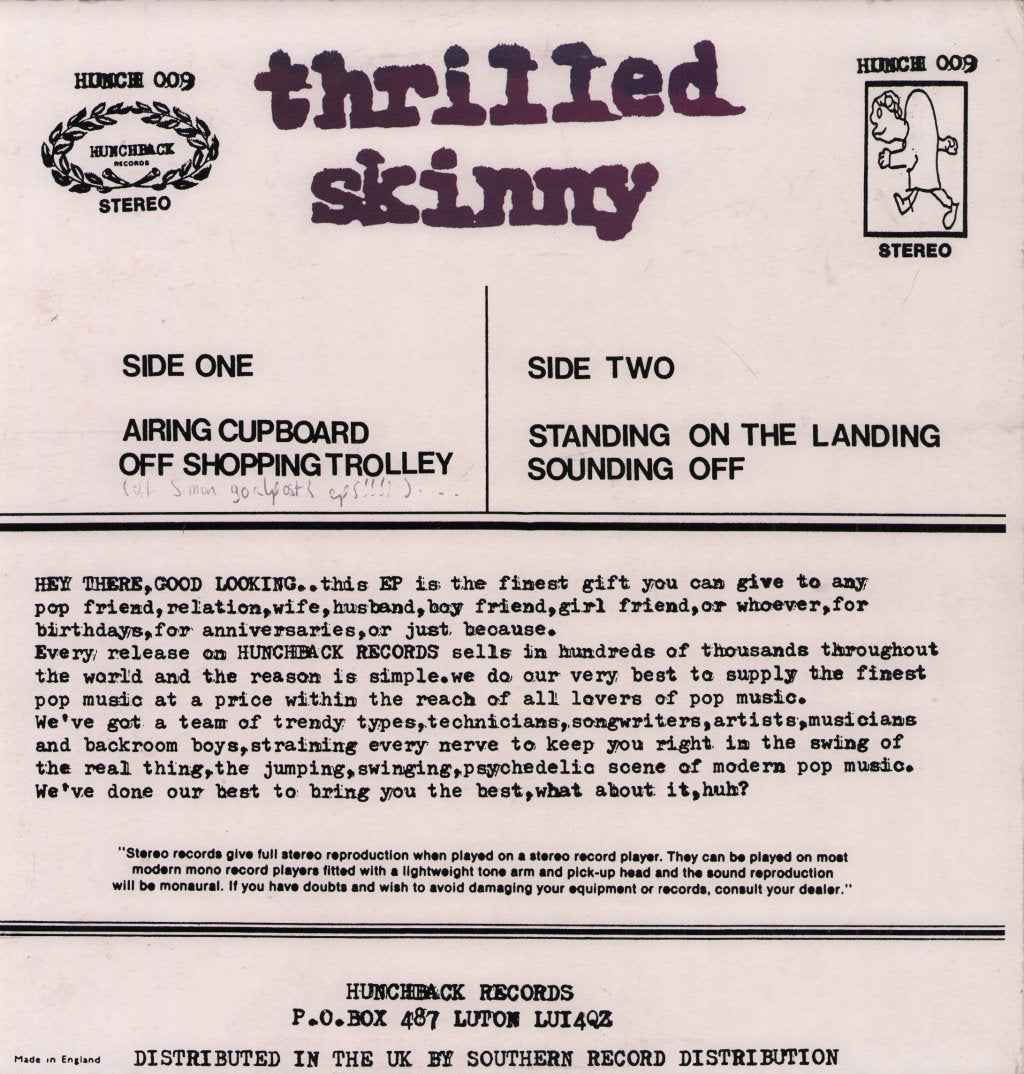 Thrilled Skinny - Not Half An EP - 12 Inch