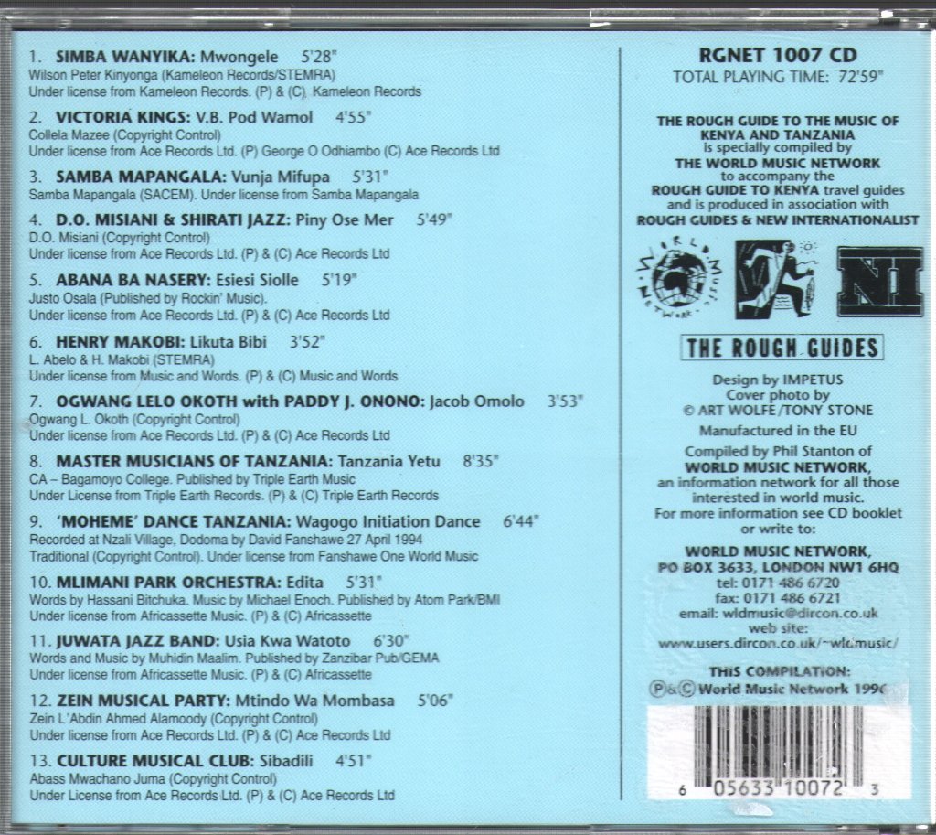 Various Artists - Rough Guide To The Music Of Kenya & Tanzania - Cd
