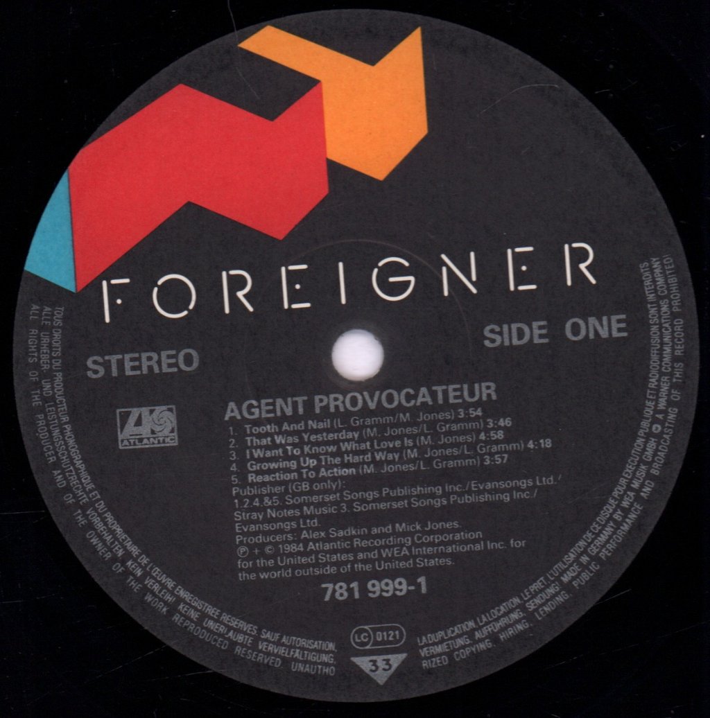 Foreigner - Agent Provocateur - Lp