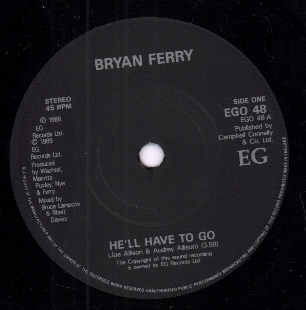 Bryan Ferry - He'll Have To Go - 7 Inch