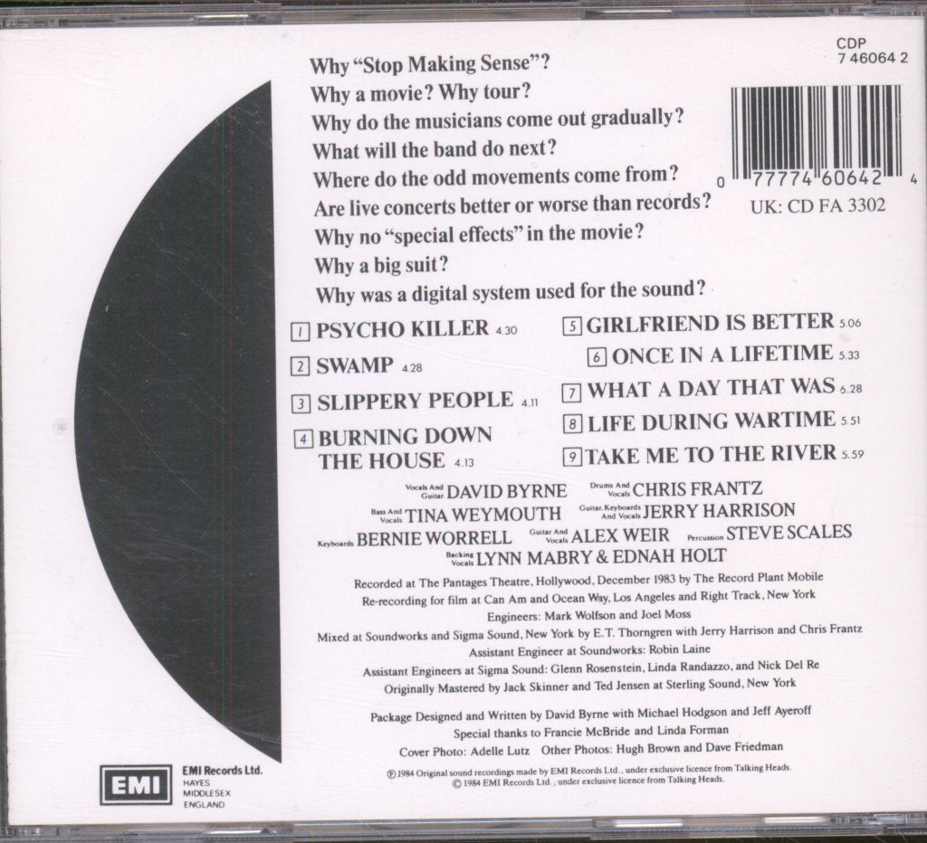Talking Heads - Stop Making Sense - Cd