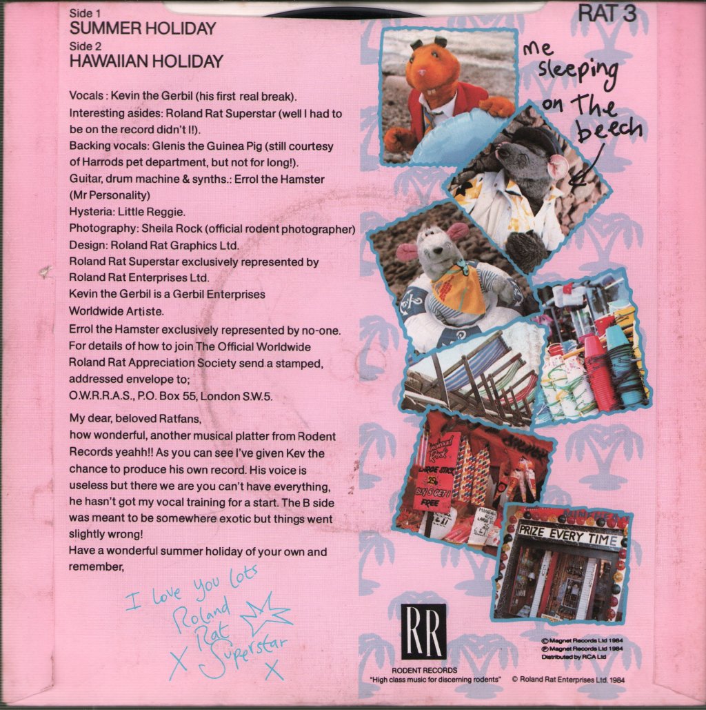 Kevin The Gerbil - Summer Holiday - 7 Inch
