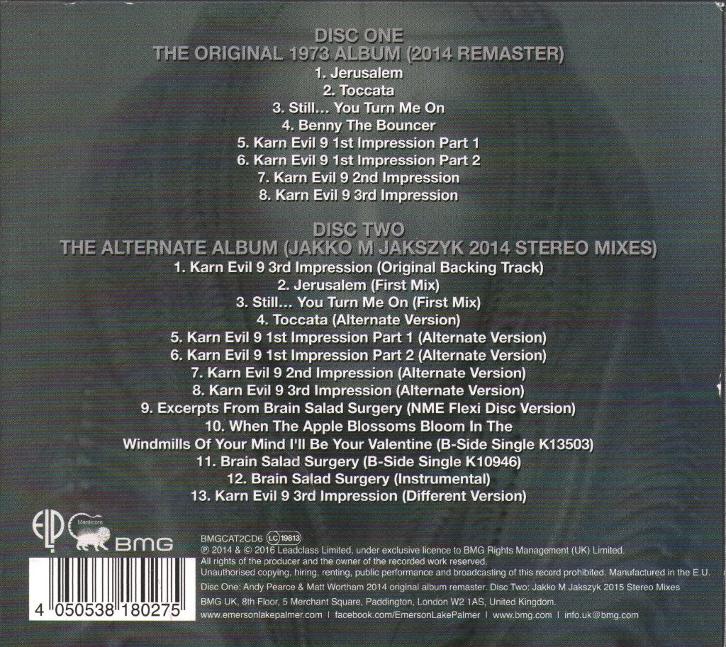 Emerson, Lake & Palmer - Brain Salad Surgery - Cd Set