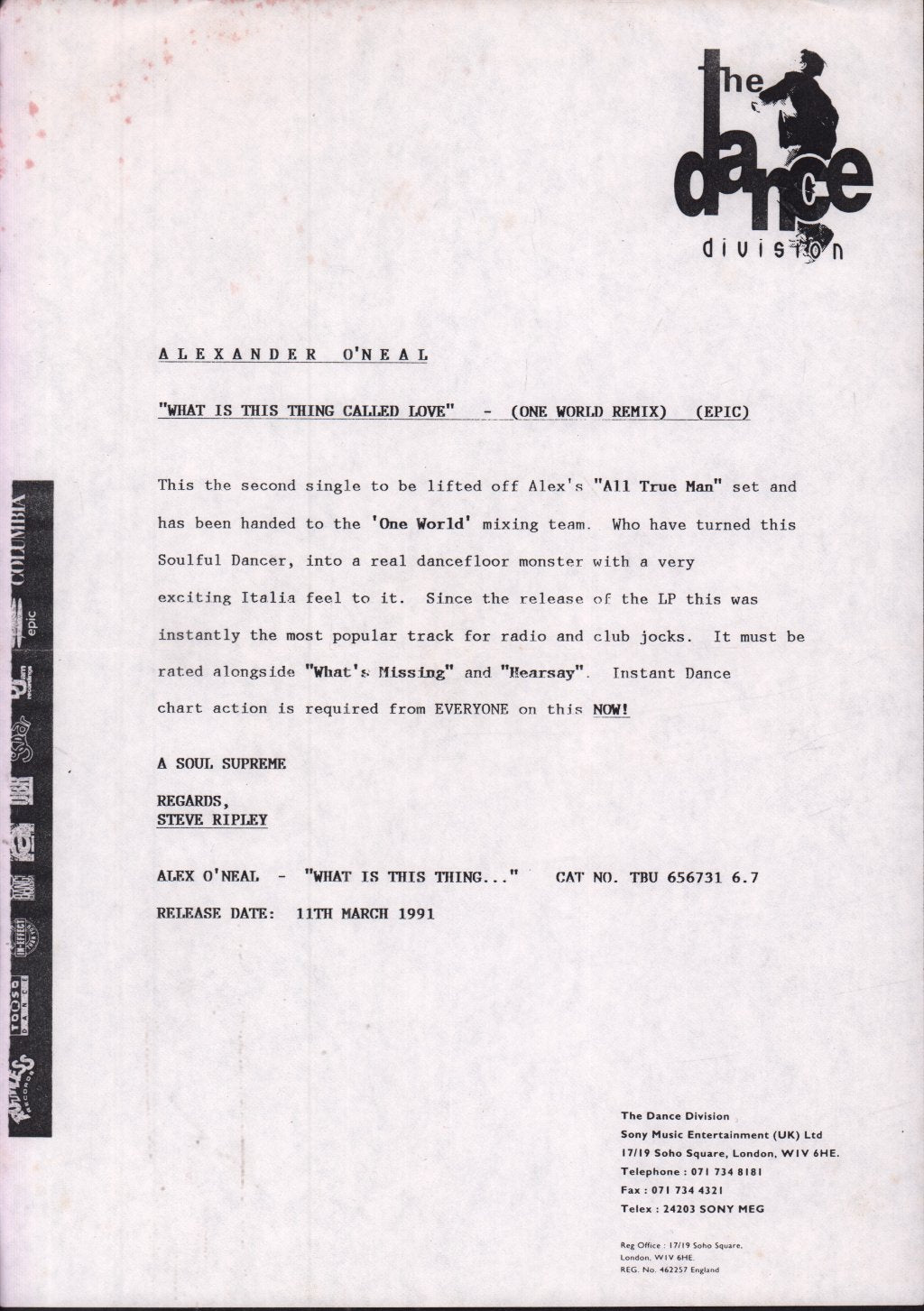 Alexander O'Neal - What Is This Thing Called Love - 12 Inch