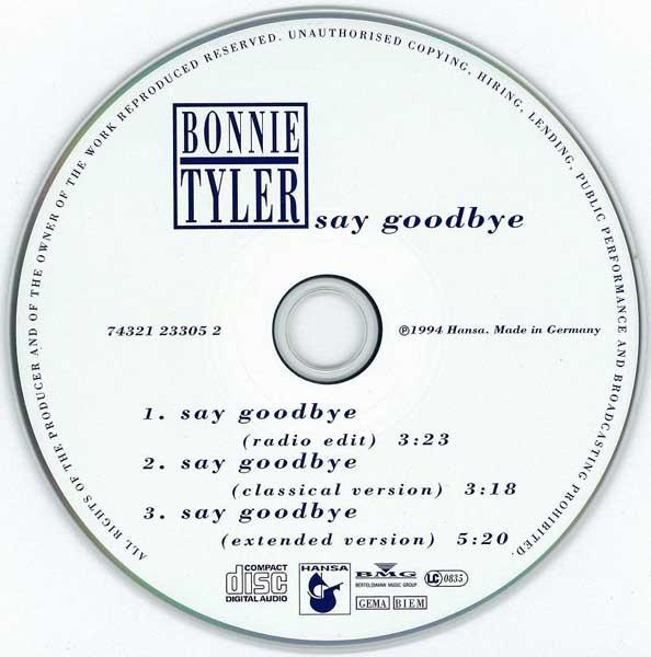 Bonnie Tyler - Say Goodbye - Cd