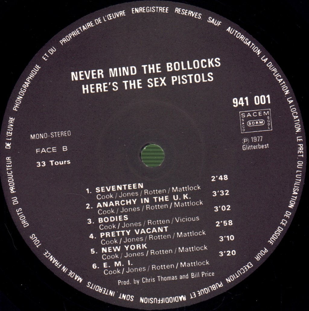Sex Pistols - Never Mind The Bollocks - Lp