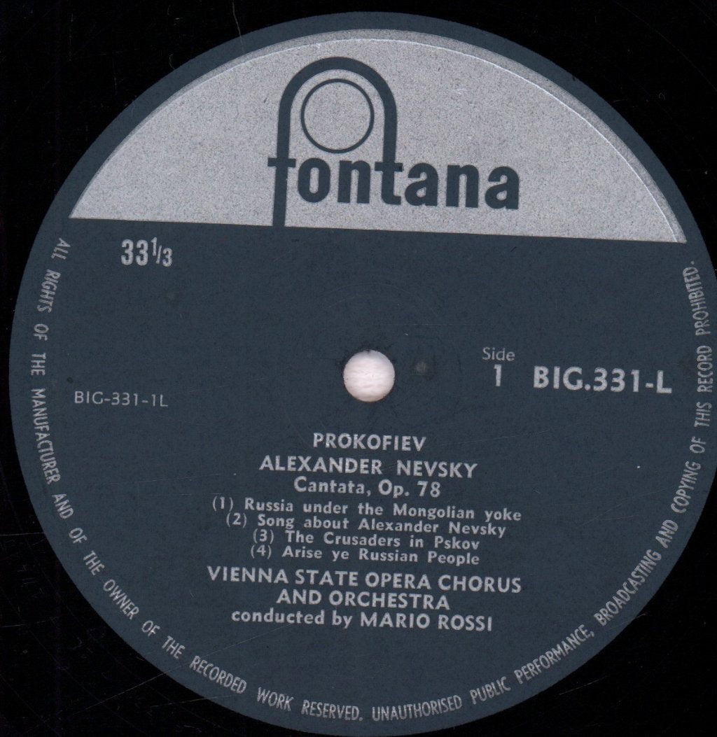 vienna state opera chorus and orchestra - prokofiev Alexander Nevsky - Lp