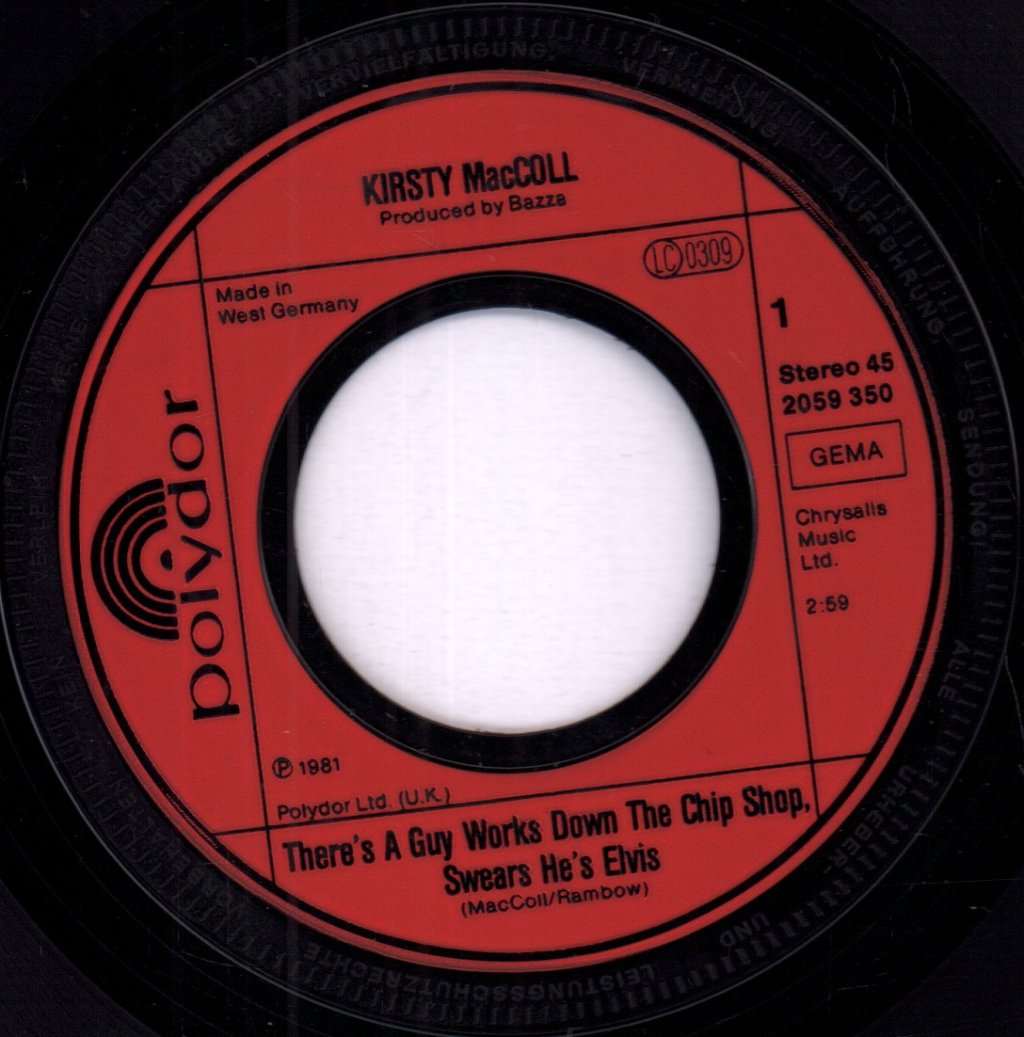 Kirsty MacColl - There's A Guy Works Down The Chip Shop - 7 Inch