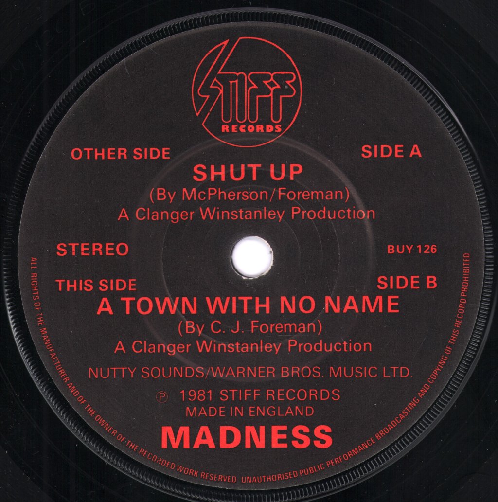 Madness - Shut Up - 7 Inch