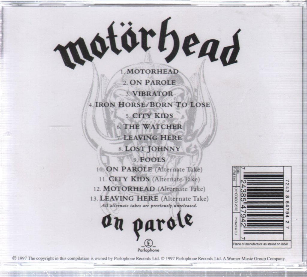 Motorhead - On Parole - Cd