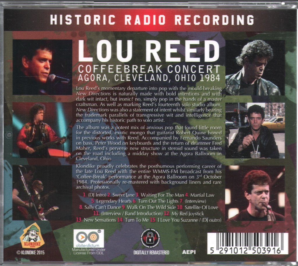 Lou Reed - Coffeebreak Concert, Agora 1984 - Cd