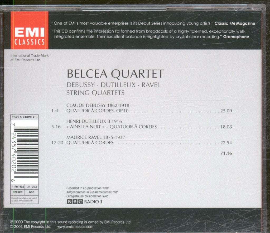 Belcea Quartet - Debussy / Dutilleux / Ravel - String Quartets - Cd