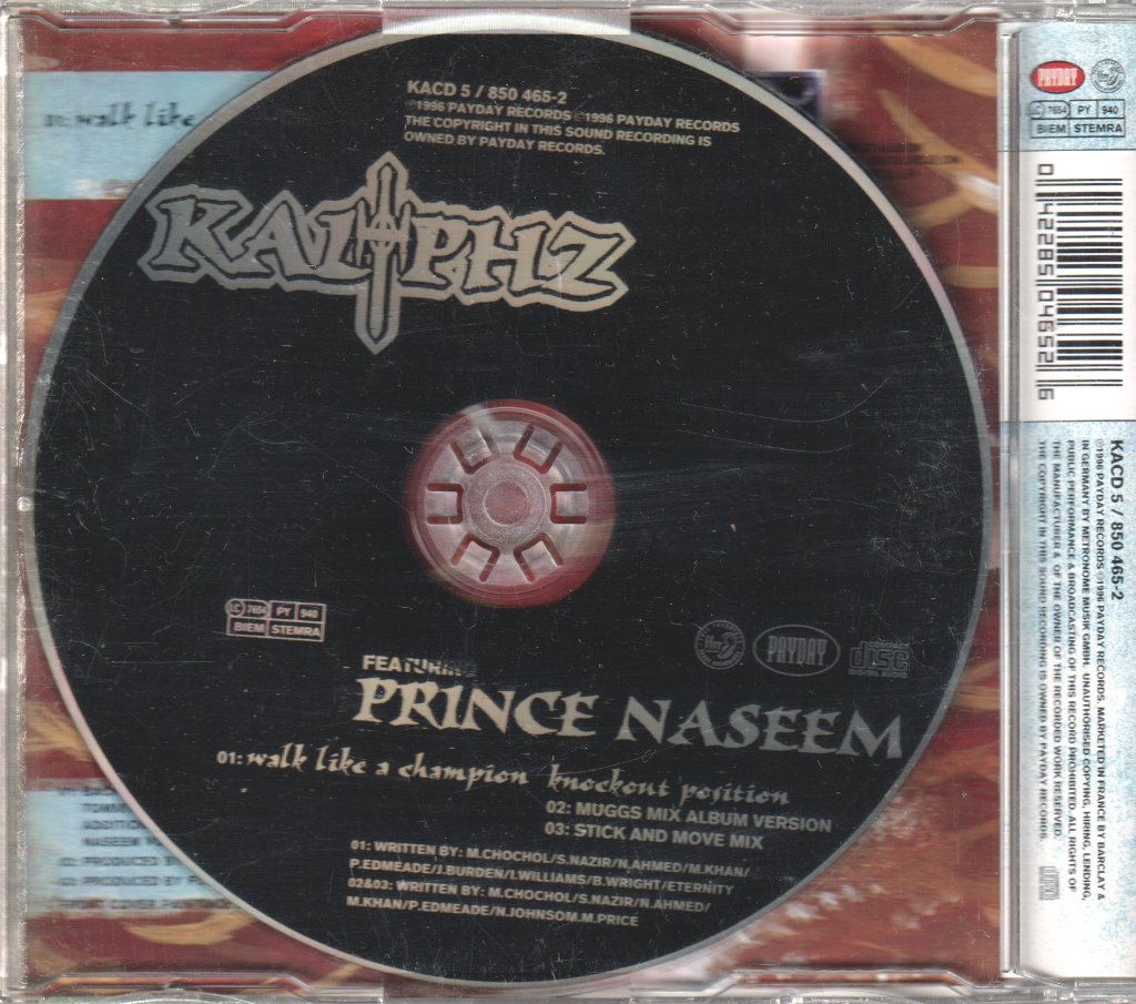 Kaliphz Featuring Prince Naseem - Walk Like A Champion - Cd
