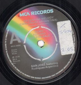 San Jose Featuring Rodriguez Argentina - Argentine Melody - 7 Inch