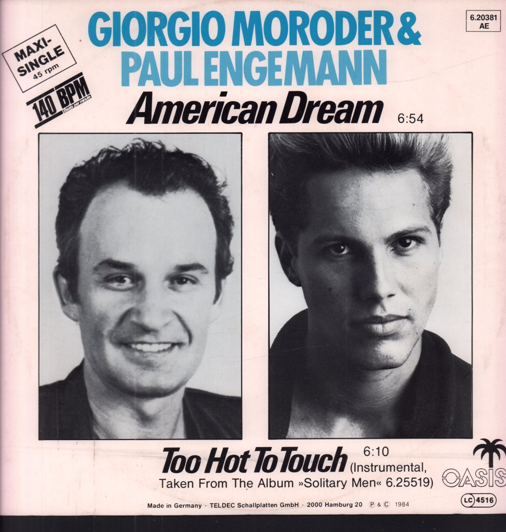 Giorgio Moroder And Paul Engemann - American Dream - 12 Inch