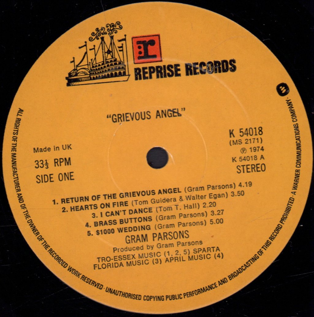 Gram Parsons - Grievous Angel - Lp