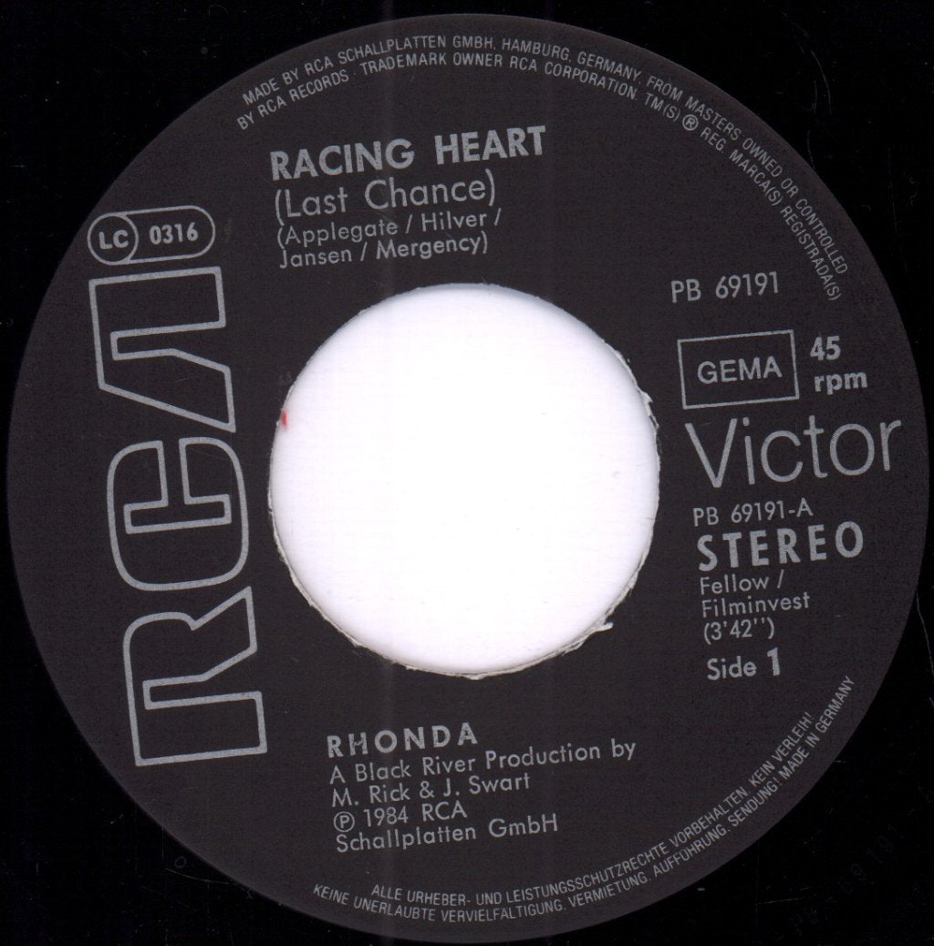 Rhonda Vanderbildt - Racing Heart - 7 Inch