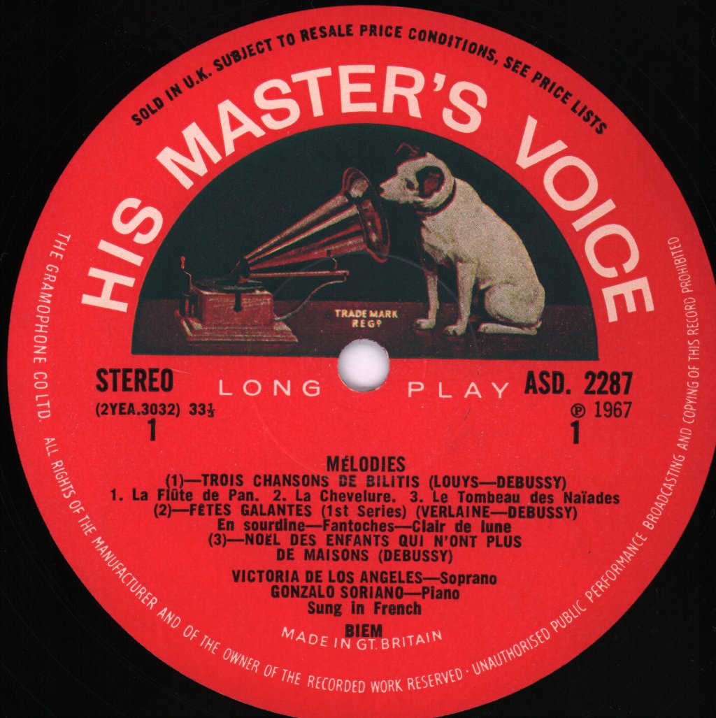 Victoria De Los Angeles / Gonzalo Soriano - Mélodies - Lp