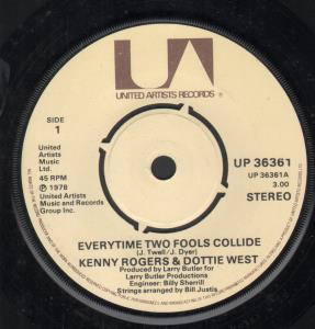 Kenny Rogers And Dottie West - Everytime Two Fools Collide - 7 Inch