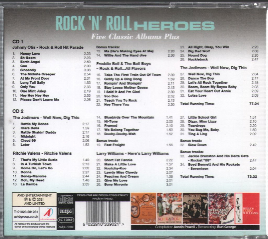 Various Artists - Rock 'n' Roll Heroes Five Classic Albums Plus ... Six Bonus Tracks - Double Cd