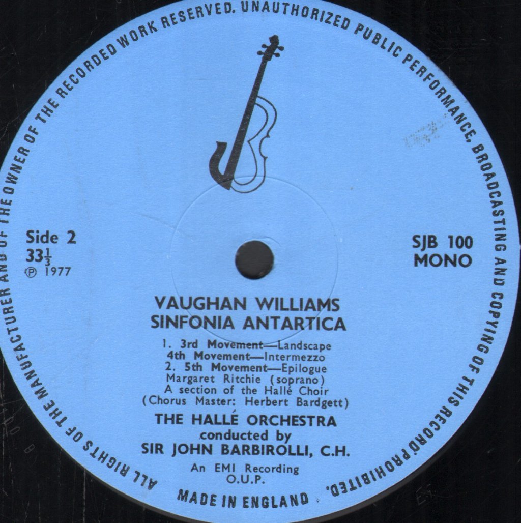 Sir John Barbirolli / Halle Orchestra - Vaughan Williams - Sinfonia Antartica - Lp