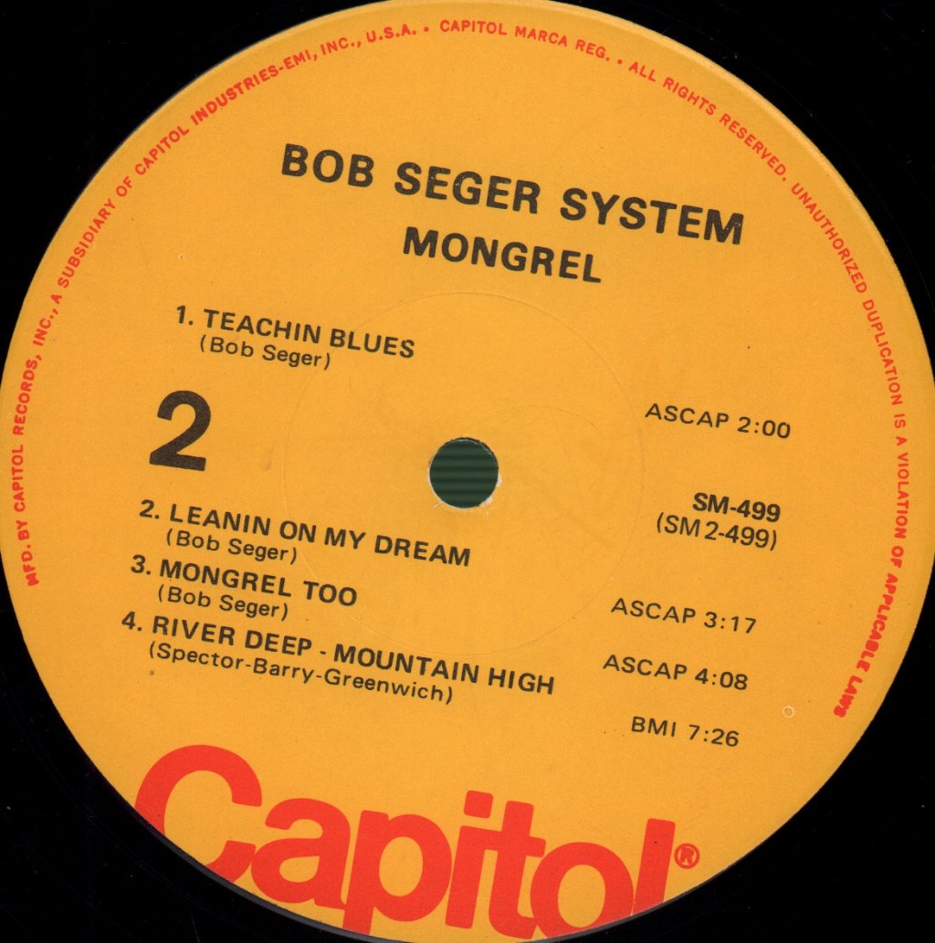 Bob Seger System - Mongrel - Lp