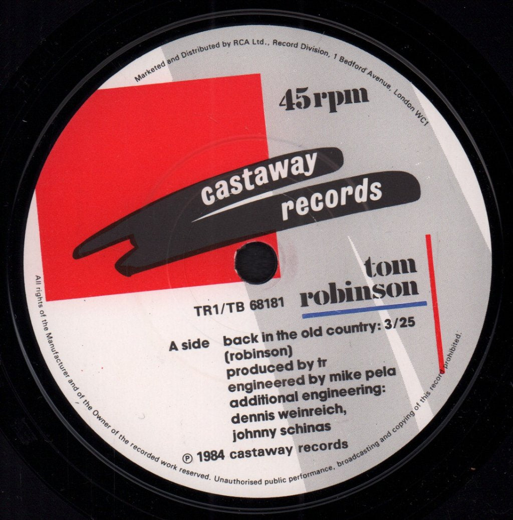 Tom Robinson - Back In The Old Country - 7 Inch