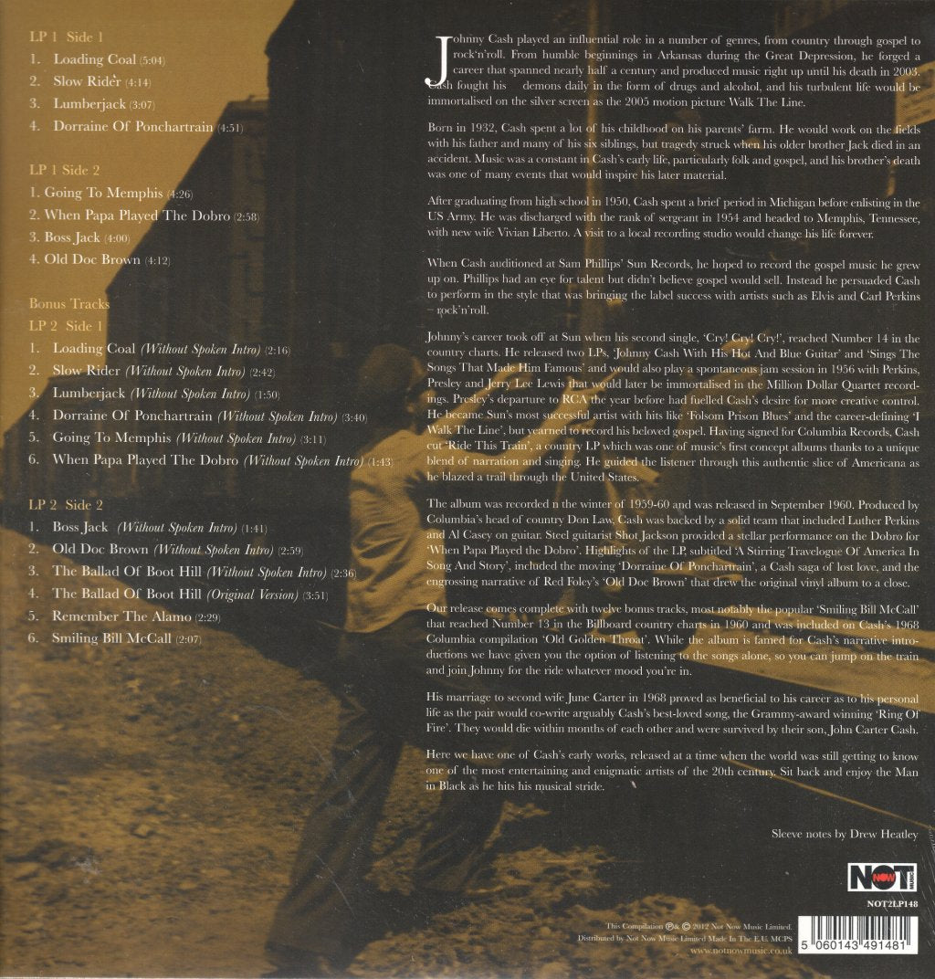 Johnny Cash - Ride This Train - Double Lp