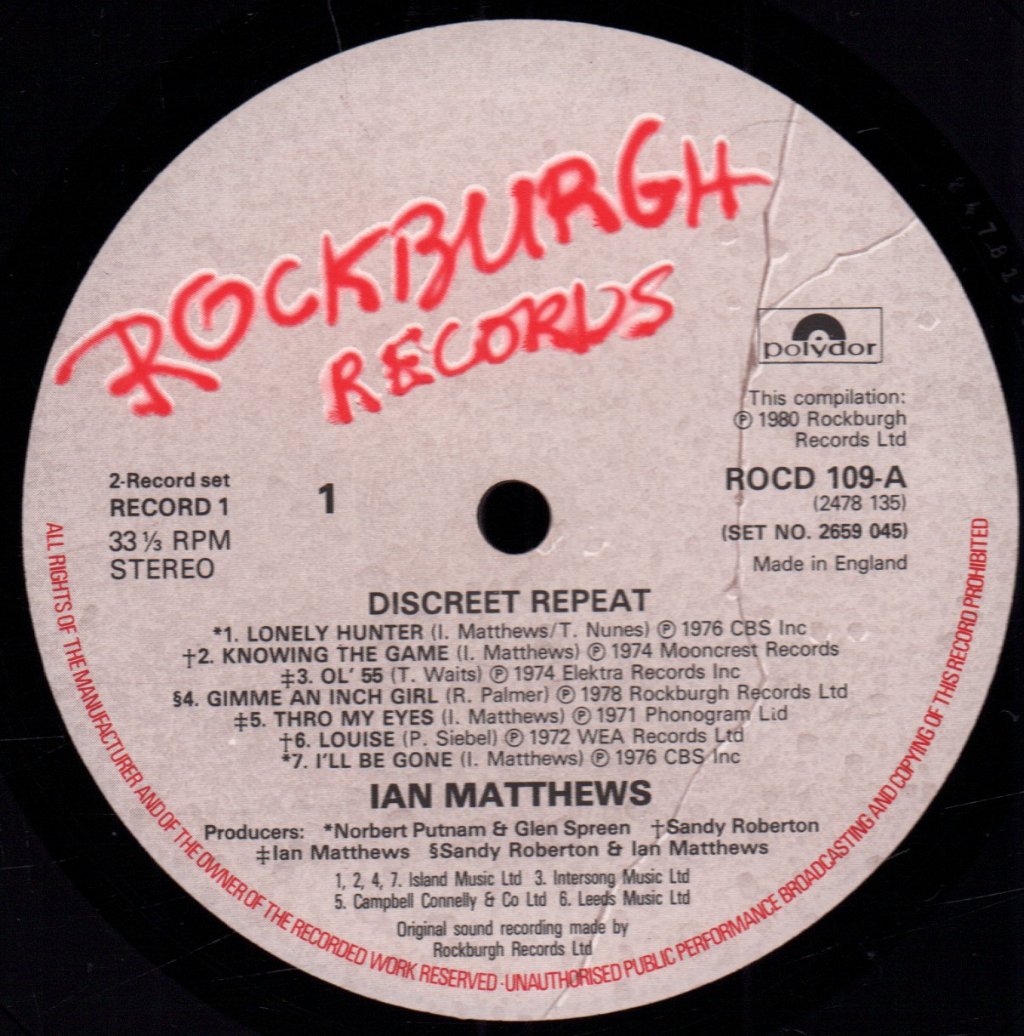 Ian Matthews - Discreet Repeat - Double Lp