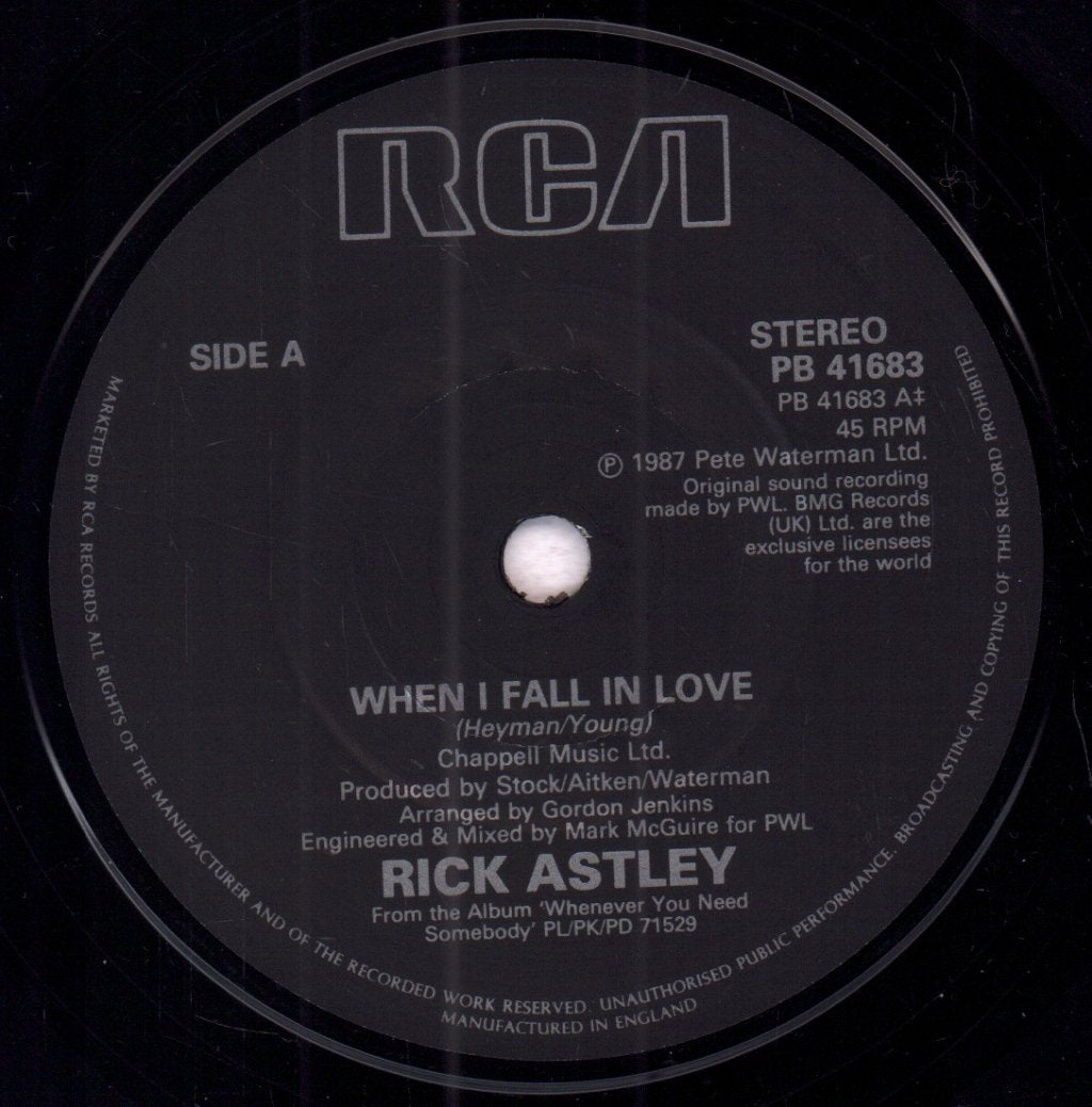 Rick Astley - When I Fall In Love - 7 Inch