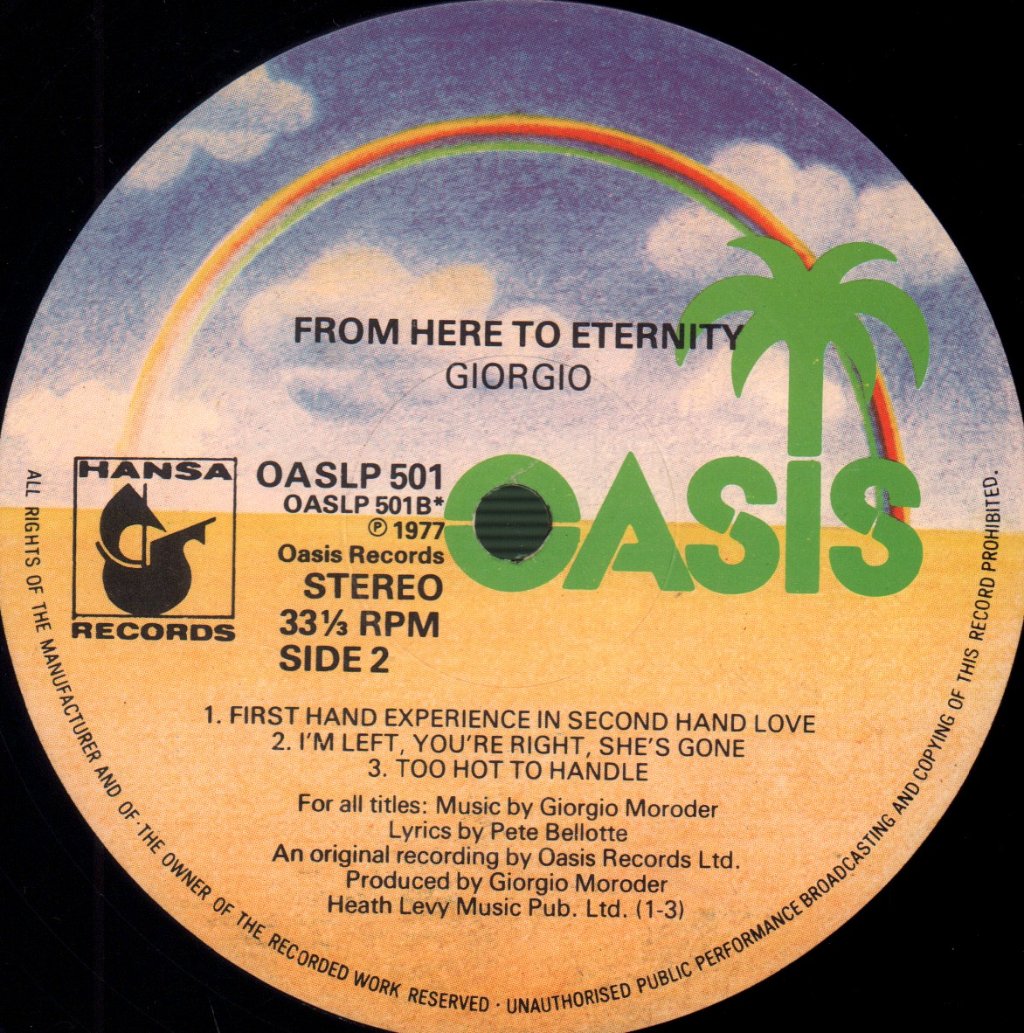 Giorgio Moroder - From Here To Eternity - Lp