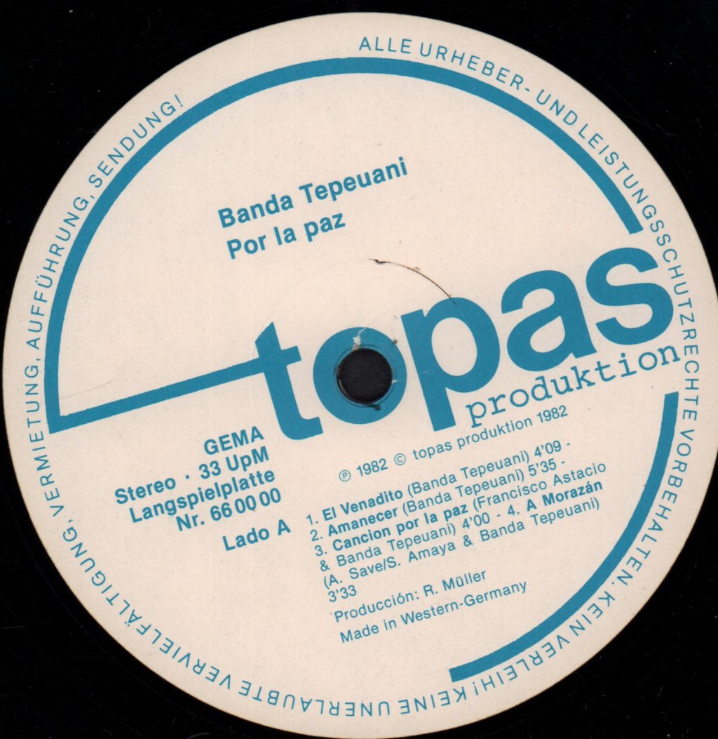 Banda Tepeuani - Por La Paz - Lp