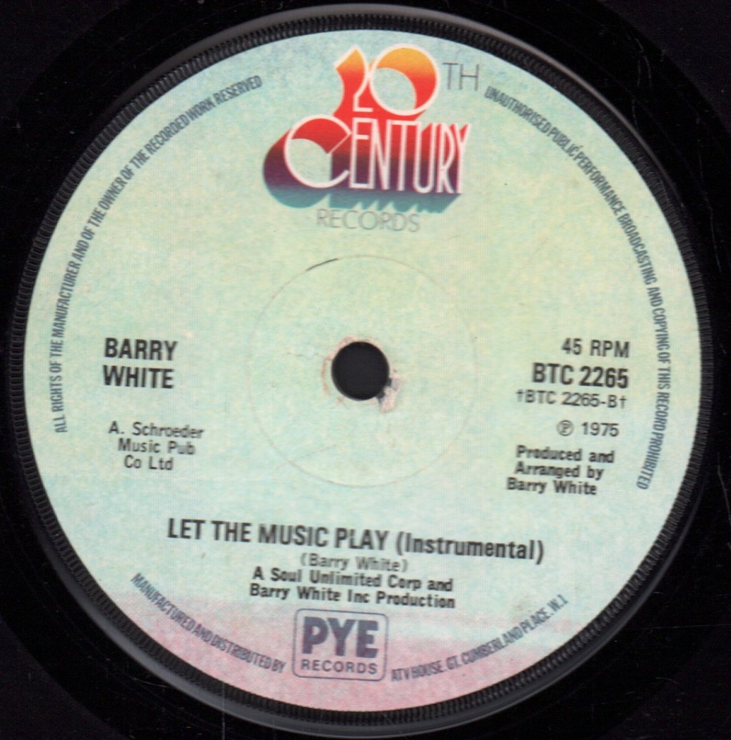 Barry White - Let The Music Play - 7 Inch