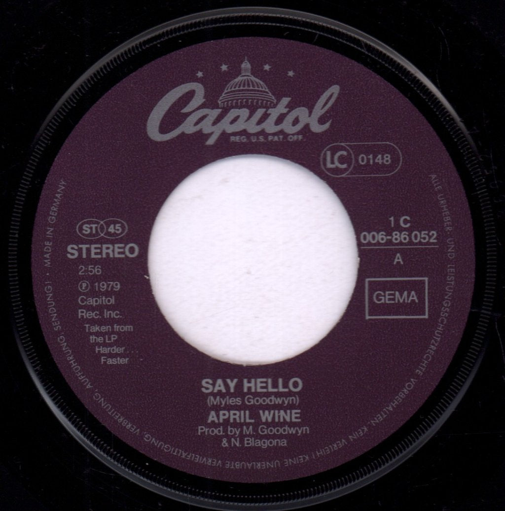 April Wine - Say Hello - 7 Inch