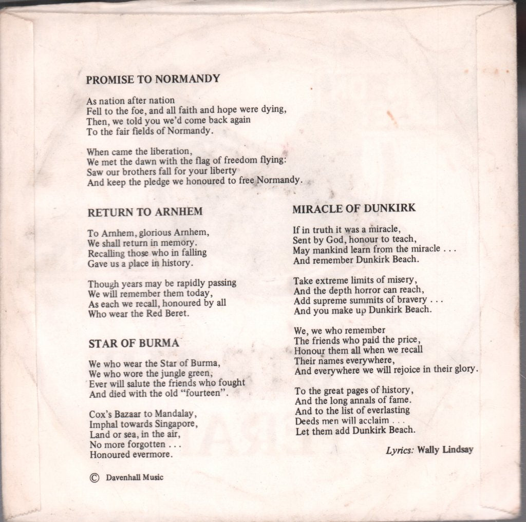 Ashton-On-Mersey Youth Showband - Salute The Veterans - 7 Inch