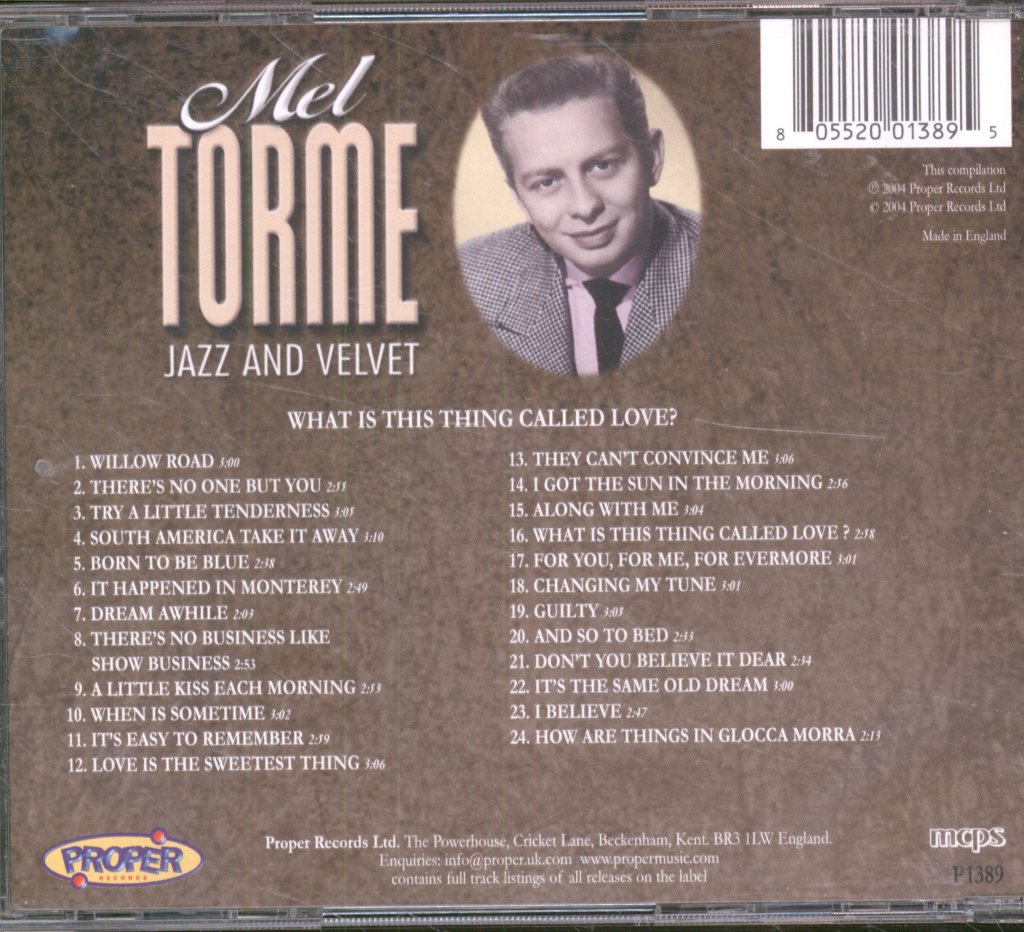 Mel Tormé - Jazz And Velvet - What Is This Thing Called Love? - Cd