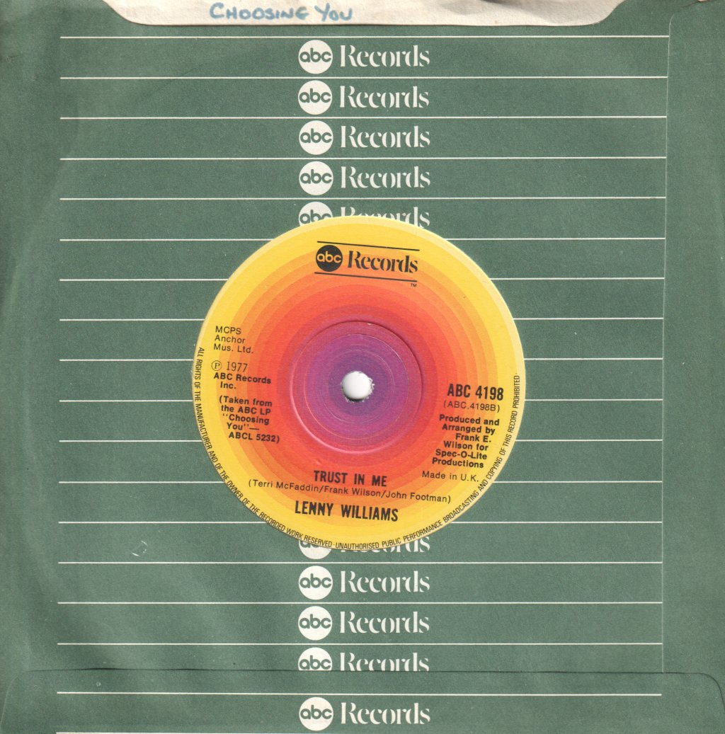 Lenny Williams - Choosing You - 7 Inch