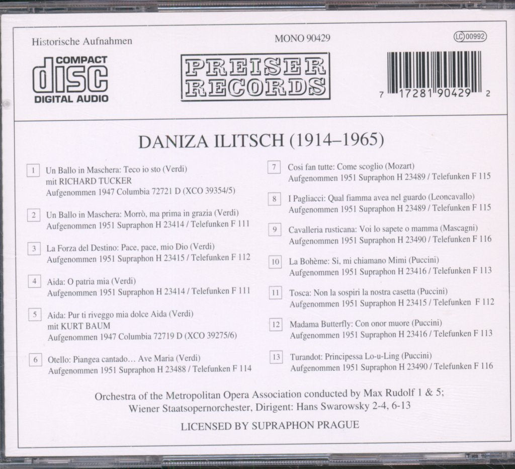 Daniza Ilitsch - Daniza Ilitsch - Cd