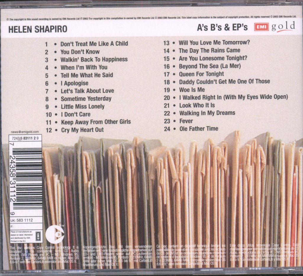 Helen Shapiro - A's B's & EP's - Cd