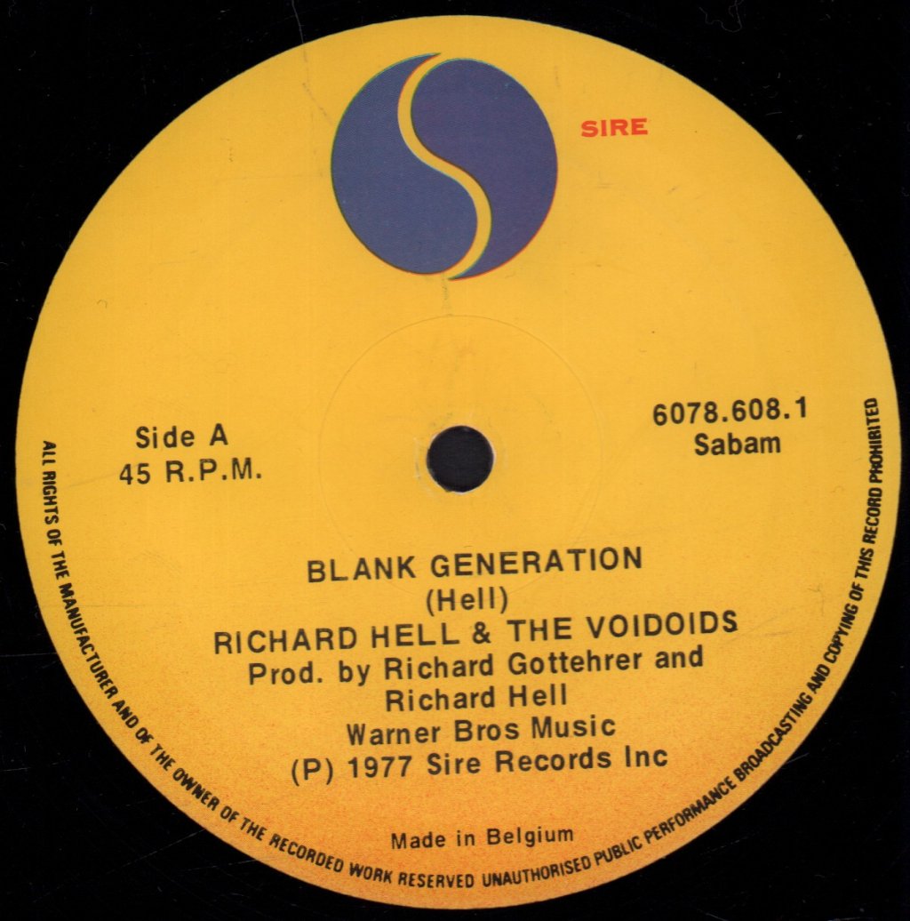 Richard Hell And The Voidoids - Blank Generation - 12 Inch