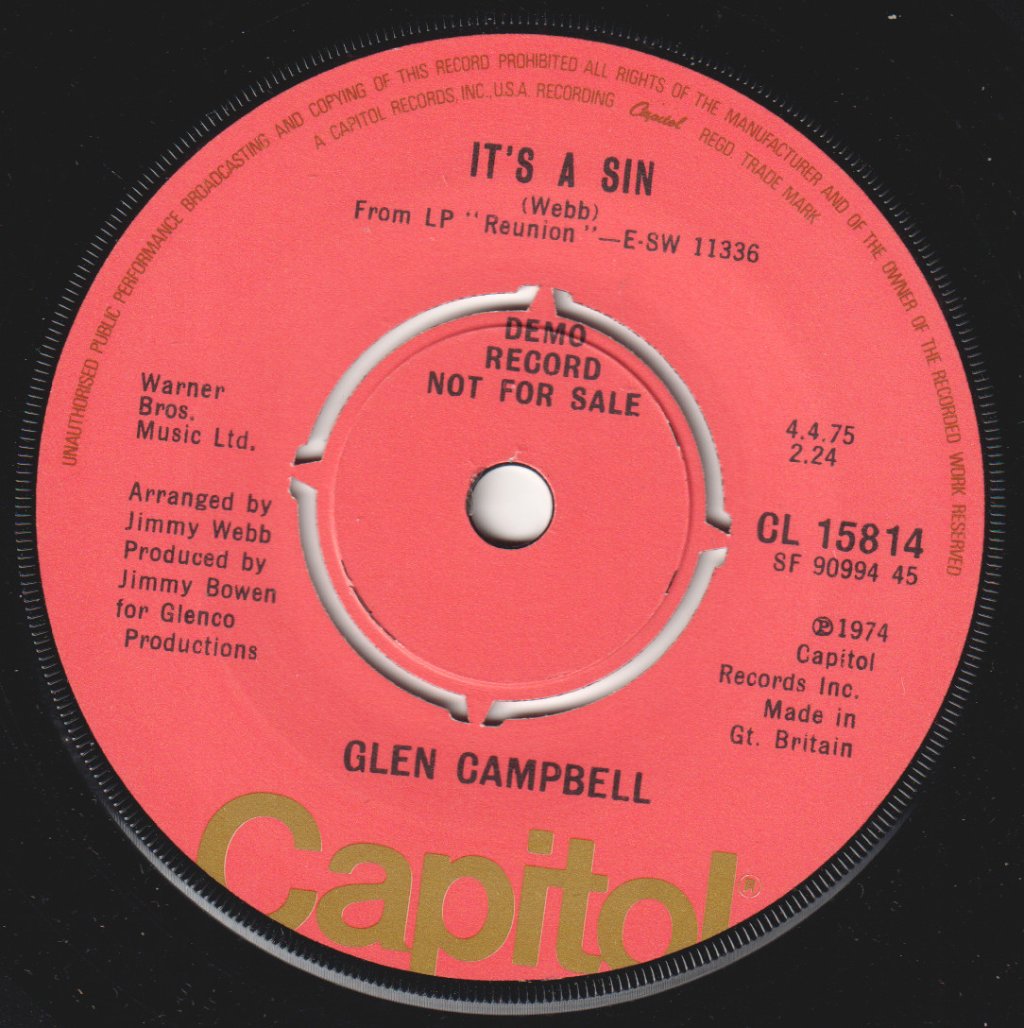 Glen Campbell - Roll Me Easy - 7 Inch