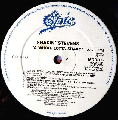 Shakin' Stevens - A Whole Lotta Shaky - Lp